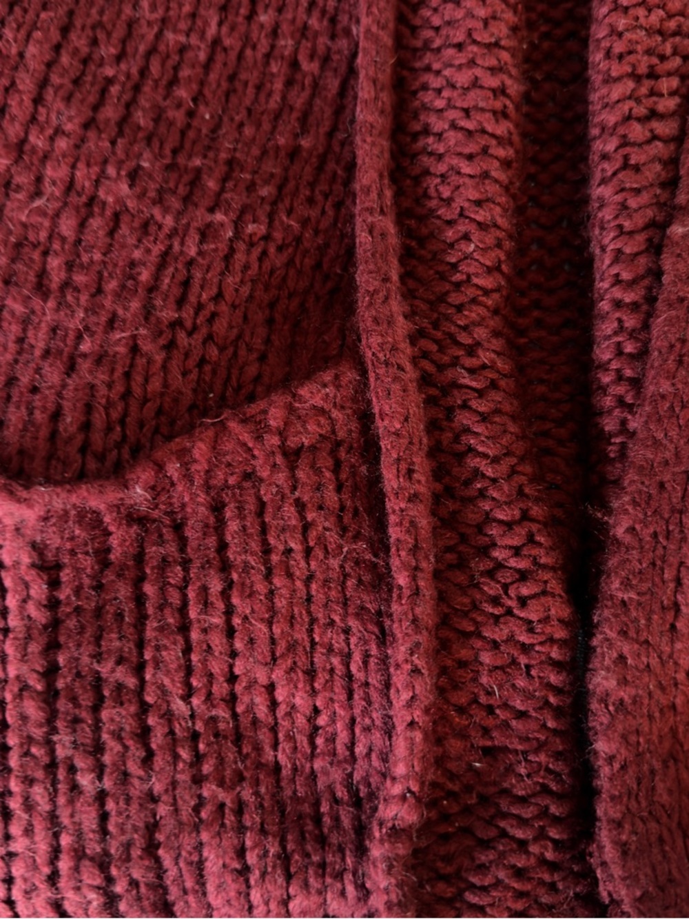 Pull&Bear Burgundy Open-Front Chunky Knit Cardigan - Picture 3 of 4